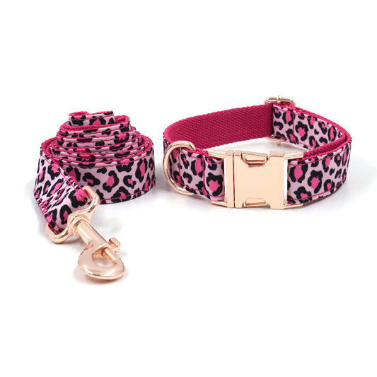 Collar y correa leopardo para perros