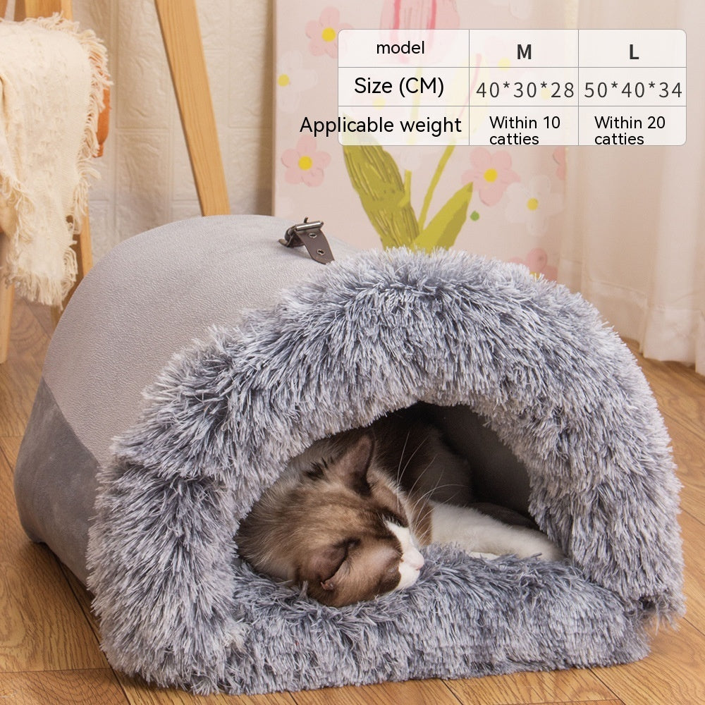 Cama nido para gatos cálida y confortable