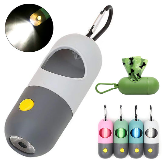 Dispensador de bolsas para perros con luz led